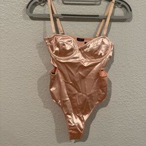 Shiny Peach Bodysuit